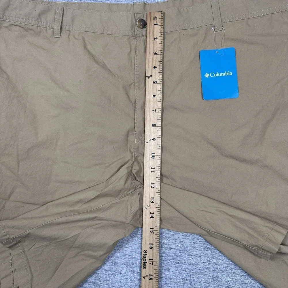 Columbia Shorts Mens 46 Brown Washed Out 10'' Inseam Hiking Outdoor Chino NEW